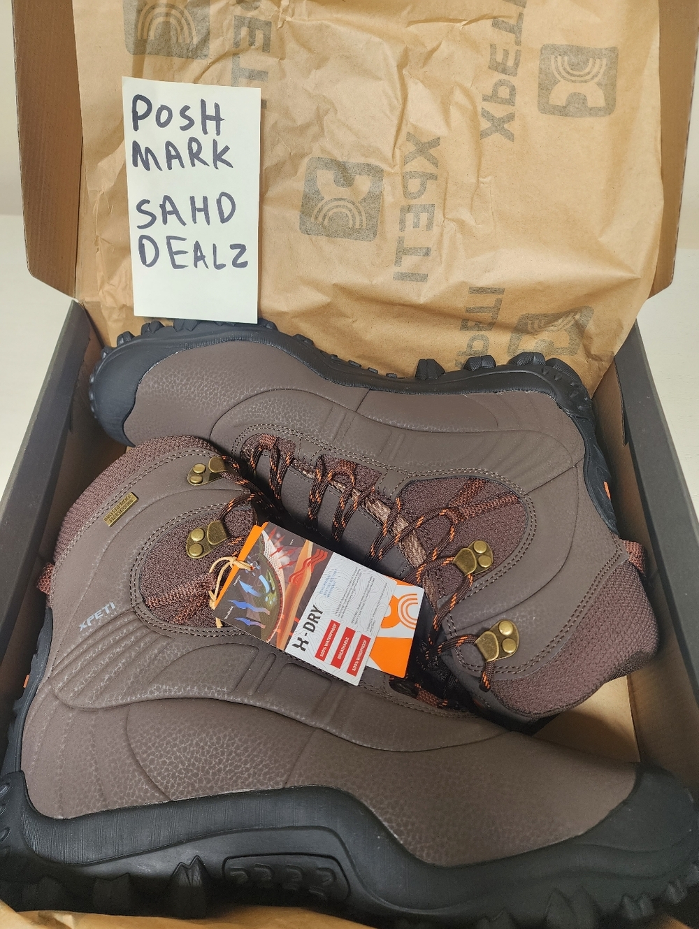 Brand New Mens Xpeti Thermator 8 Mid-rise Waterproof Hiking Boots Dark Brown